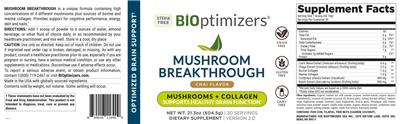 BiOptimizers Mushroom Breakthrough Chai Flavor source label used in the packaging illustration