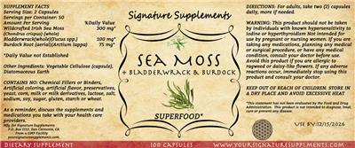 Signature Supplements Sea Moss product packaging