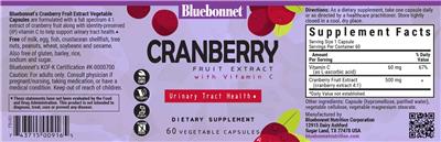 Bluebonnet Cranberry Fruit Extract with Vitamin C source label used in the packaging illustration