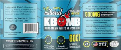 KBomb KBomb Multi-Strain White Kratom Blend product packaging