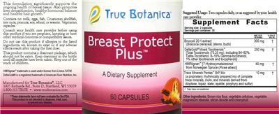 True Botanica Breast Protect Plus source label used in the packaging illustration