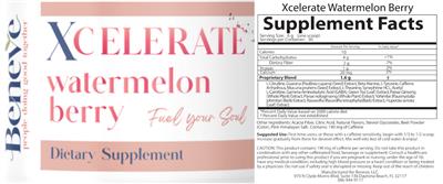 Beneve Xcelerate Watermelon Berry source label used in the packaging illustration