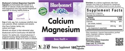 Bluebonnet Calcium Magnesium source label used in the packaging illustration