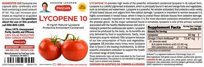 ProCaps Laboratories Lycopene 10 mg source label used in the packaging illustration