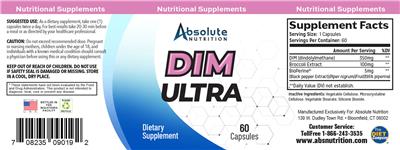 Absolute Nutrition DIM Ultra source label used in the packaging illustration