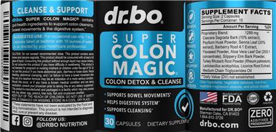 dr.bo Super Colon Magic source label used in the packaging illustration