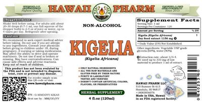 Hawaii Pharm Kigelia Non-Alcohol product packaging