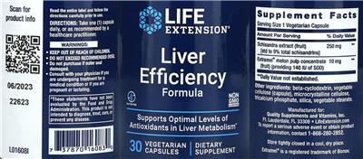 Life Extension Liver Efficiency Formula product packaging