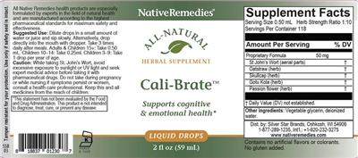 Native Remedies Cali-Brate source label used in the packaging illustration