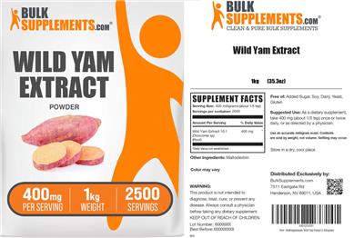 BulkSupplements.com Wild Yam Extract Powder 400 mg product packaging