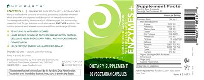 New Earth Enzymes + source label used in the packaging illustration