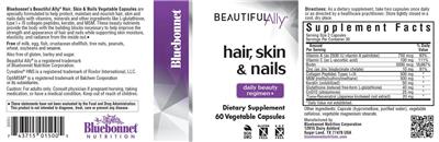 Bluebonnet Beautiful Ally Hair Skin & Nails source label used in the packaging illustration