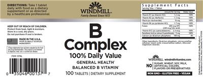Windmill B Complex source label used in the packaging illustration
