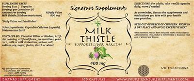 Signature Supplements Milk Thistle 400 mg product packaging