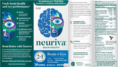 Schiff Neuriva Brain + Eye source label used in the packaging illustration