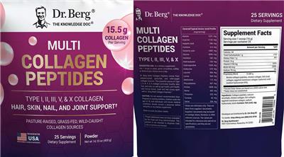 Dr. Berg Multi Collagen Peptides source label used in the packaging illustration
