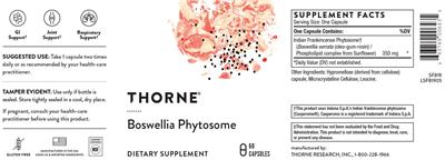 Thorne Boswellia Phytosome source label used in the packaging illustration