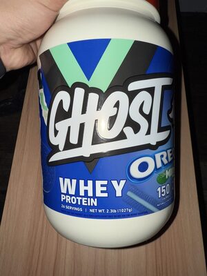 GHOST Whey Protein Oreo Mint product packaging