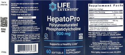 Life Extension HepatoPro source label used in the packaging illustration