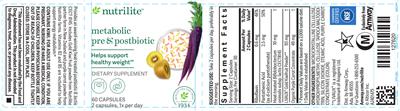 Nutrilite Metabolic Pre & Postbiotic source label used in the packaging illustration