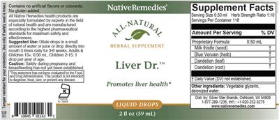 Native Remedies Liver Dr. source label used in the packaging illustration