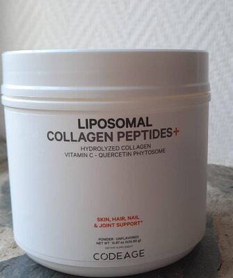 Codeage Liposomal Collagen Peptides+ source label used in the packaging illustration