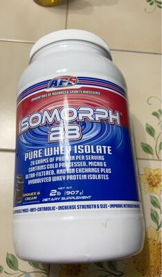 APS Isomorph 28 Cookies & Cream source label used in the packaging illustration
