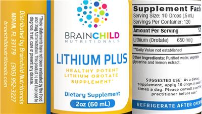 Brainchild Nutritionals Lithium Plus product packaging
