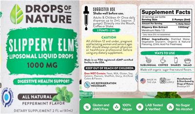 Drops of Nature Slipprey Elm Liposomal Drops 1000 mg Peppermint Flavor product packaging
