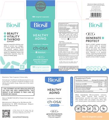 Biosil Healthy Aging source label used in the packaging illustration