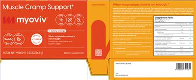 myoviv Muscle Cramp Support Sunny Orange source label used in the packaging illustration
