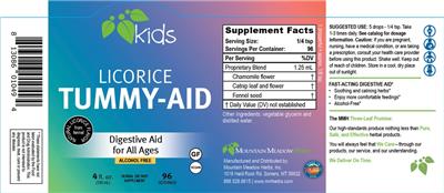 Mountain Meadow Kids Licorice Tummy-Aid Natural Licorice Flavor source label used in the packaging illustration