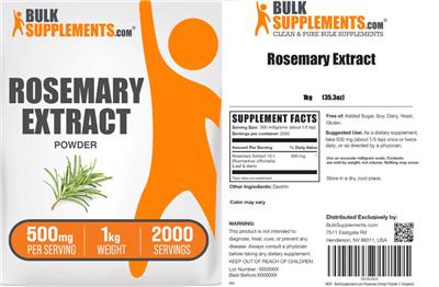 BulkSupplements.com Rosemary Extract Powder 500 mg product packaging