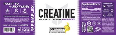 FINAFLEX Creatine Lemonade source label used in the packaging illustration