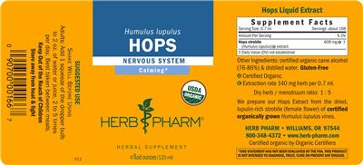 Herb Pharm Hops product packaging
