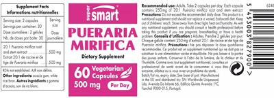 SuperSmart Pueraria Mirifica 500 mg product packaging