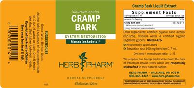 Herb Pharm Cramp Bark source label used in the packaging illustration