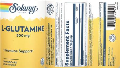 Solaray L-Glutamine 500 mg product packaging
