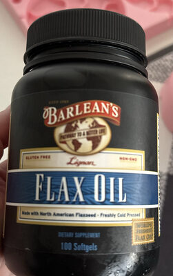 Barlean's Lignan Flax Oil source label used in the packaging illustration