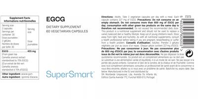 SuperSmart EGCG source label used in the packaging illustration
