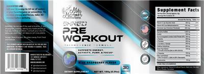 MilaMiAmor Shred Blue Raspberry Flavor source label used in the packaging illustration