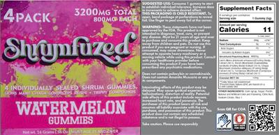 Shrumfuzed Shrumfuzed Watermelon Gummies source label used in the packaging illustration