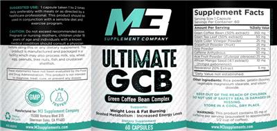 M3 Supplement Company Ultimate GCB source label used in the packaging illustration
