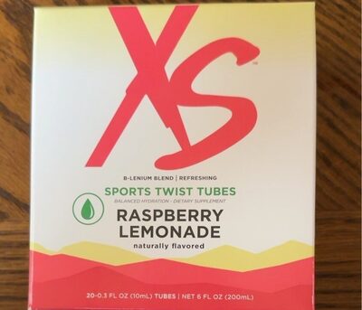 XS Sports Twist Tubes Fruit Punch source label used in the packaging illustration