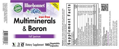 Bluebonnet Multiminerals & Boron Iron-Free product packaging