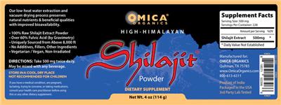 Omica Organics High-Himalayan Shilajit Powder product packaging