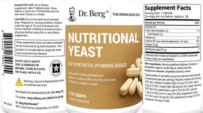 Dr. Berg Nutritional Yeast source label used in the packaging illustration