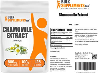 BulkSupplements.com Chamomile Extract Powder 800 mg product packaging