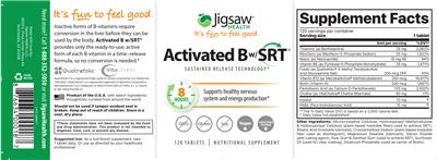 Jigsaw Health Activated B w/SRT source label used in the packaging illustration