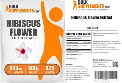 BulkSupplements.com Hibiscus Flower Extract product packaging